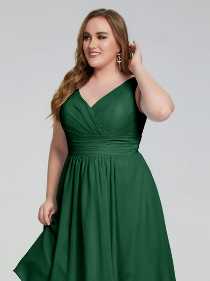 Callie V Neck Midi Mother Of The Bride Dresses With Pockets
