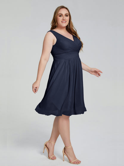 Callie V Neck Midi Mother Of The Bride Dresses With Pockets