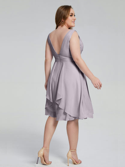 Callie V Neck Midi Mother Of The Bride Dresses With Pockets