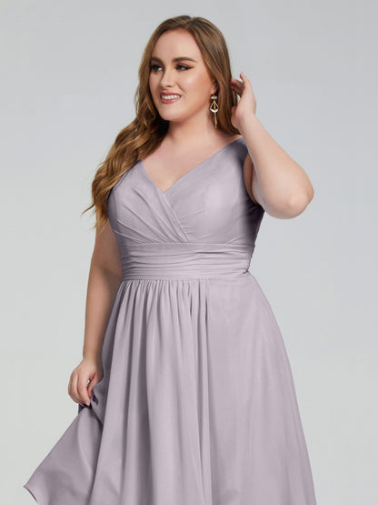 Callie V Neck Midi Mother Of The Bride Dresses With Pockets