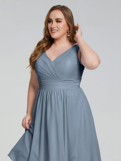 Callie V Neck Midi Mother Of The Bride Dresses With Pockets