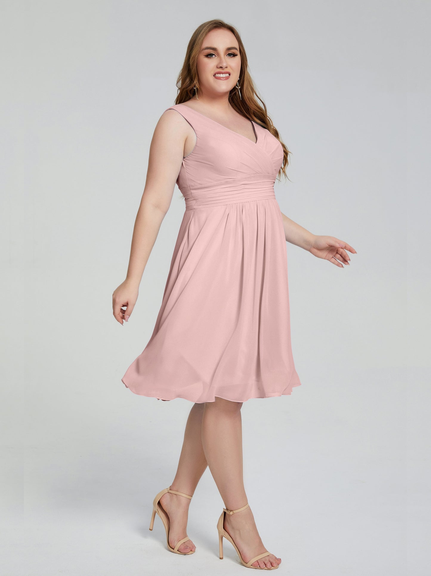 Callie V Neck Midi Mother Of The Bride Dresses With Pockets