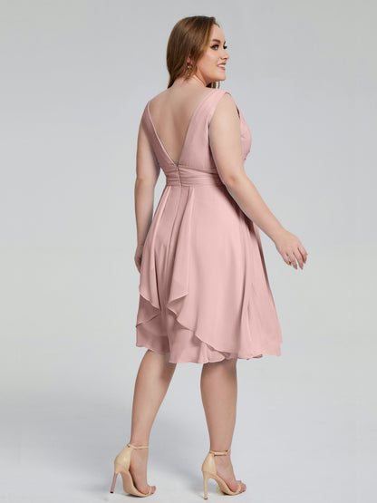 Callie V Neck Midi Mother Of The Bride Dresses With Pockets