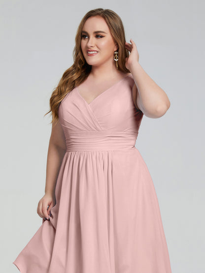 Callie V Neck Midi Mother Of The Bride Dresses With Pockets