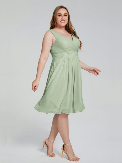 Callie V Neck Midi Mother Of The Bride Dresses With Pockets