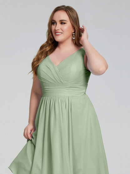 Callie V Neck Midi Mother Of The Bride Dresses With Pockets