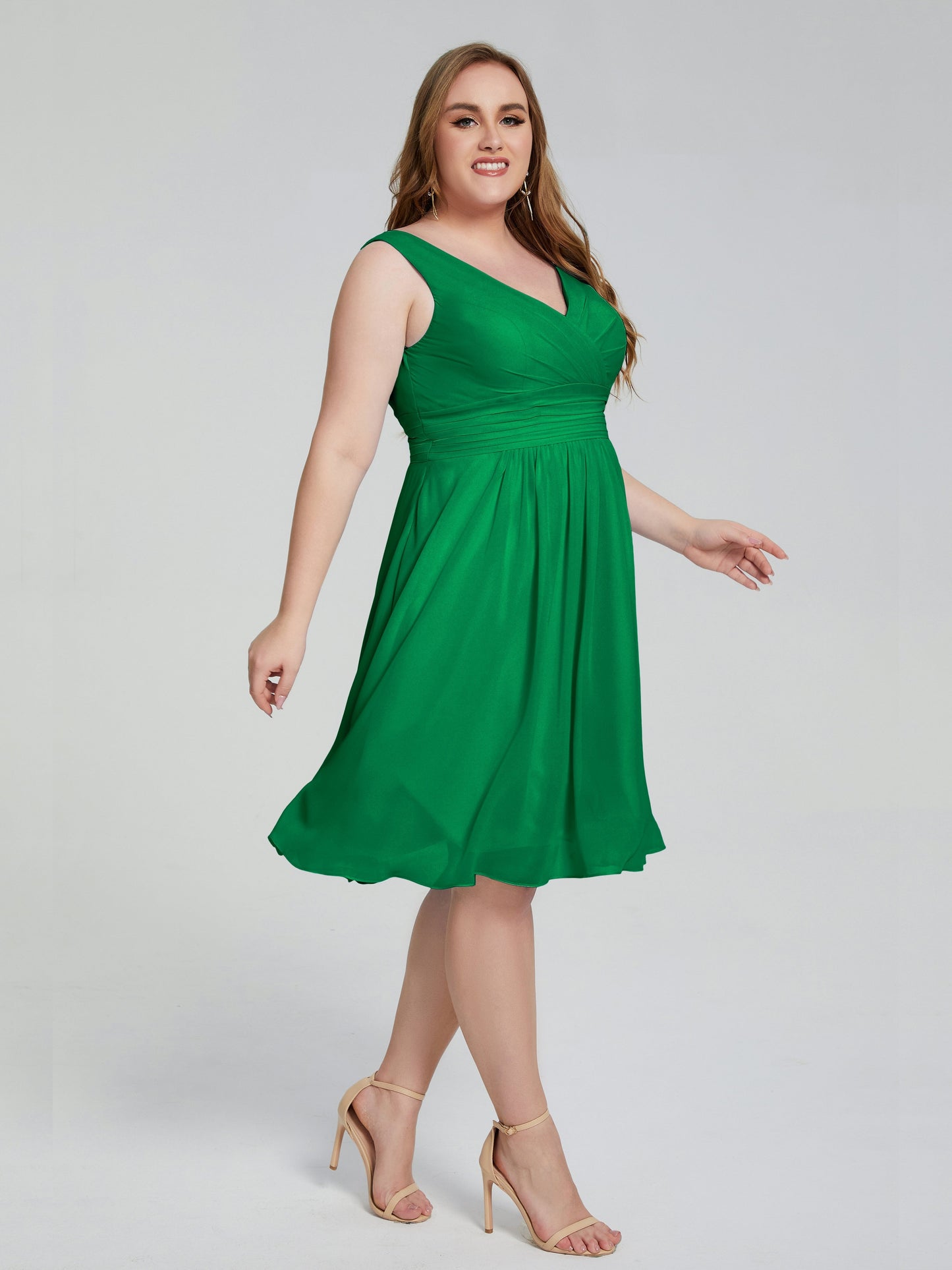 Callie V Neck Midi Mother Of The Bride Dresses With Pockets