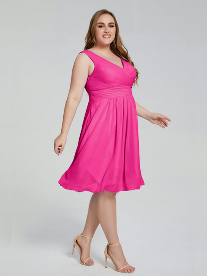 Callie V Neck Midi Mother Of The Bride Dresses With Pockets