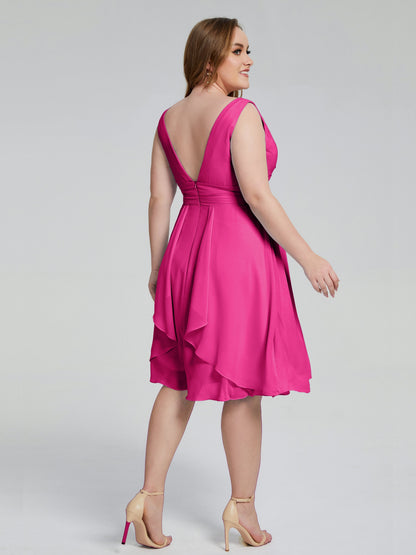 Callie V Neck Midi Mother Of The Bride Dresses With Pockets