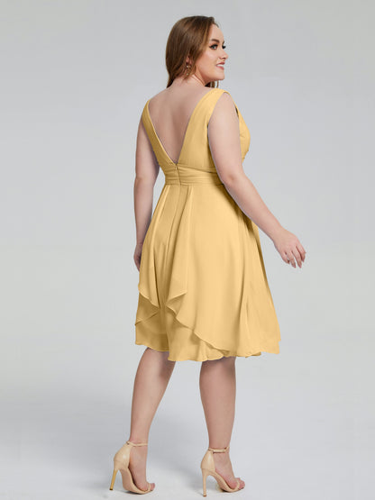 Callie V Neck Midi Mother Of The Bride Dresses With Pockets