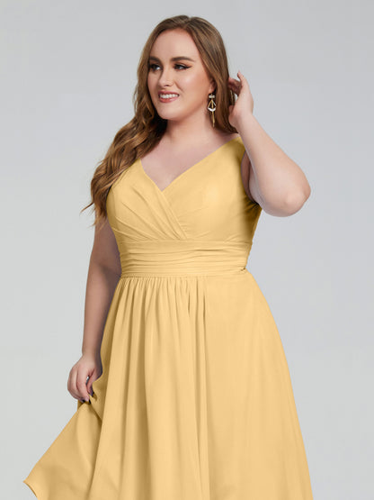 Callie V Neck Midi Mother Of The Bride Dresses With Pockets