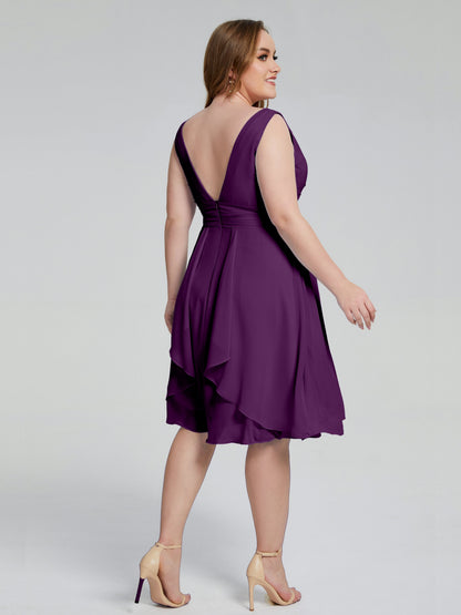 Callie V Neck Midi Mother Of The Bride Dresses With Pockets