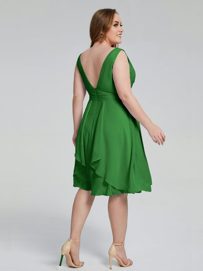 Callie V Neck Midi Mother Of The Bride Dresses With Pockets