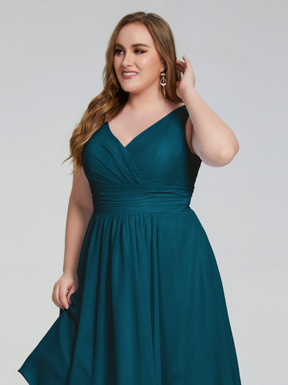 Callie V Neck Midi Mother Of The Bride Dresses With Pockets