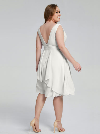 Callie V Neck Midi Mother Of The Bride Dresses With Pockets