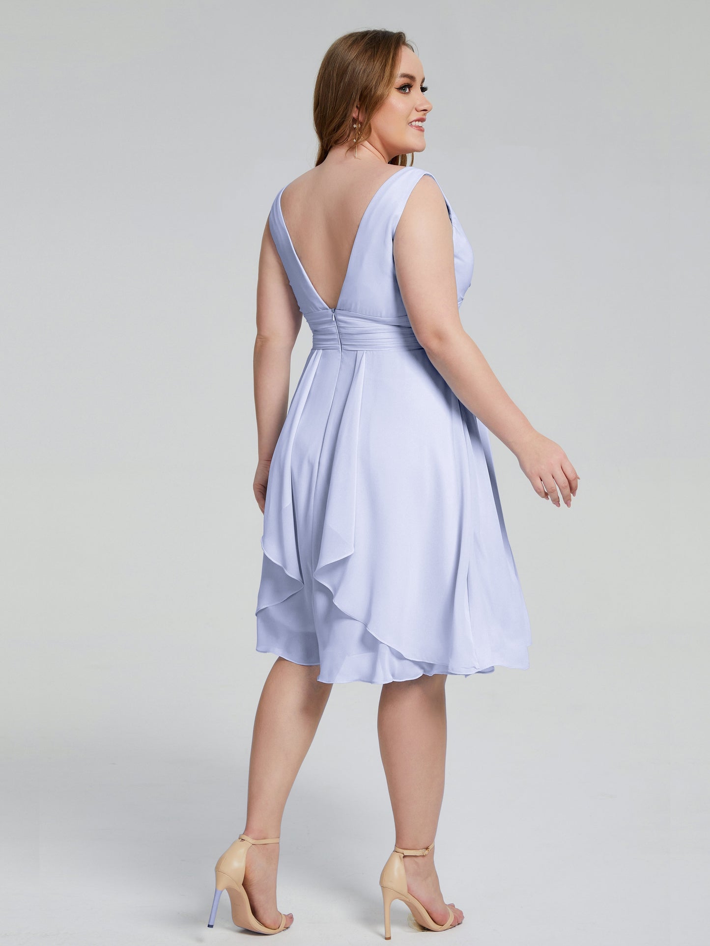 Callie V Neck Midi Mother Of The Bride Dresses With Pockets