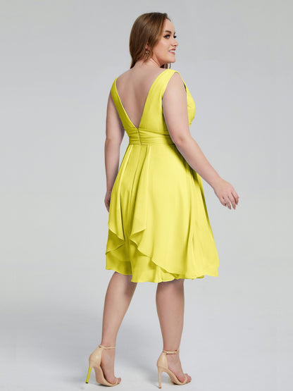 Callie V Neck Midi Mother Of The Bride Dresses With Pockets