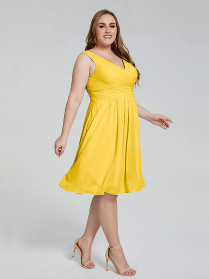 Callie V Neck Midi Mother Of The Bride Dresses With Pockets