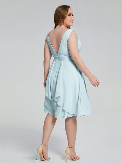 Callie V Neck Midi Mother Of The Bride Dresses With Pockets