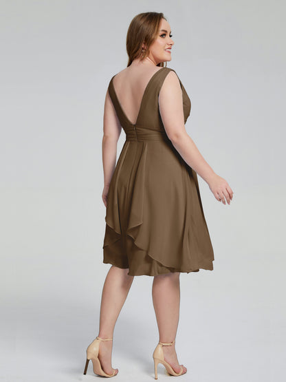 Callie V Neck Midi Mother Of The Bride Dresses With Pockets