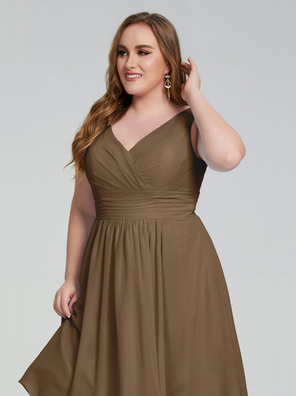 Callie V Neck Midi Mother Of The Bride Dresses With Pockets