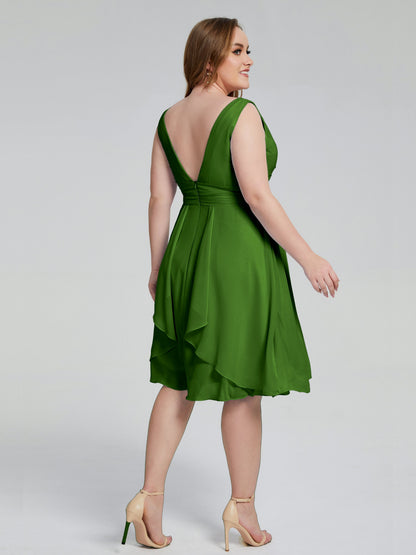 Callie V Neck Midi Mother Of The Bride Dresses With Pockets