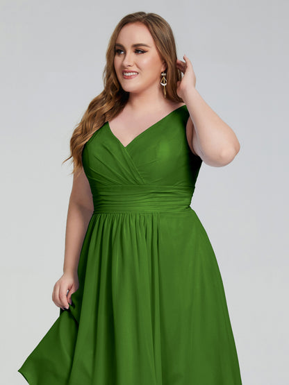 Callie V Neck Midi Mother Of The Bride Dresses With Pockets