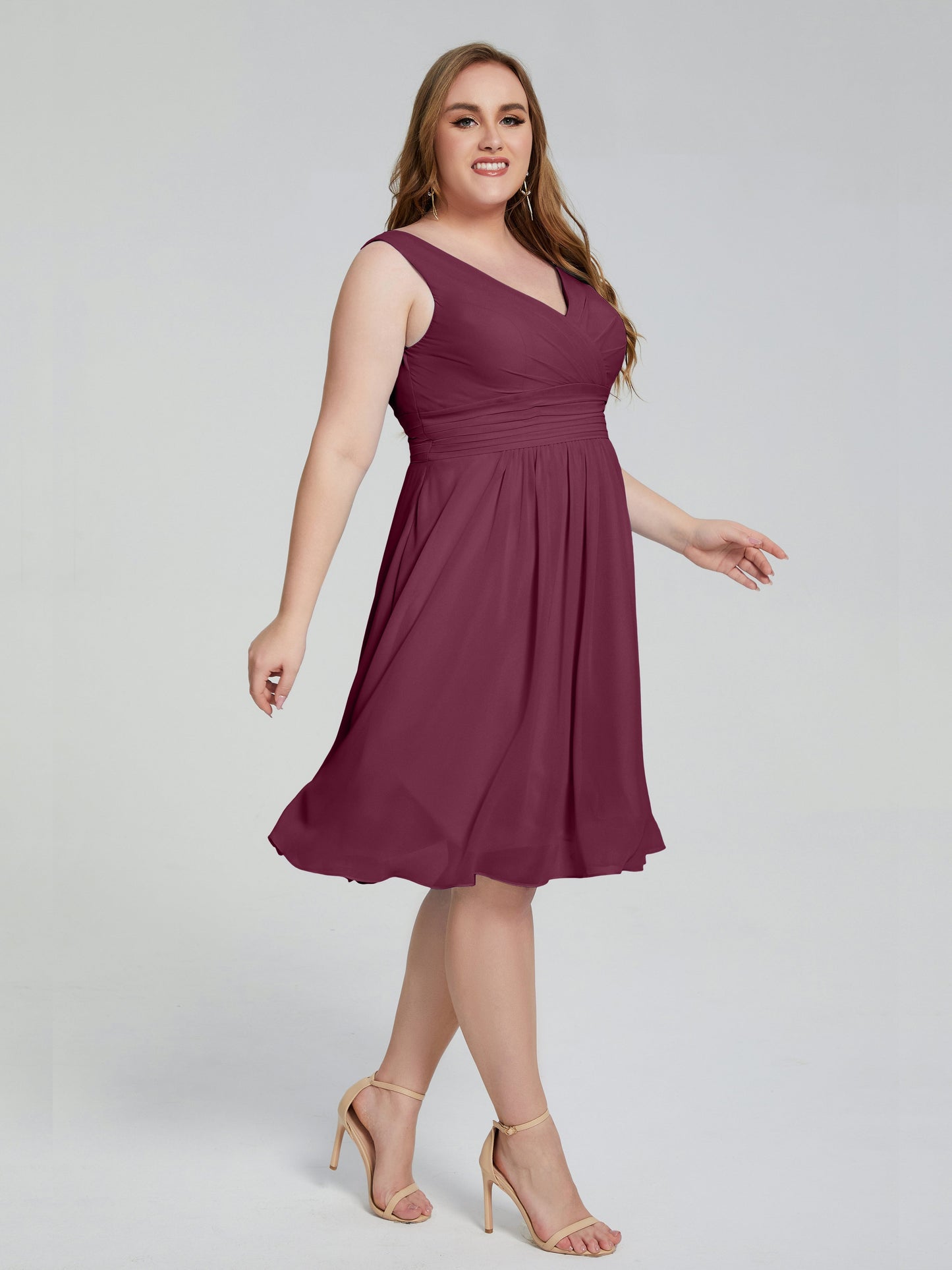 Callie V Neck Midi Mother Of The Bride Dresses With Pockets