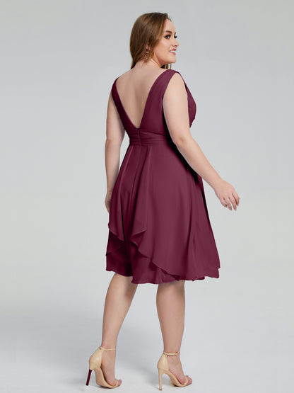 Callie V Neck Midi Mother Of The Bride Dresses With Pockets
