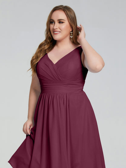 Callie V Neck Midi Mother Of The Bride Dresses With Pockets