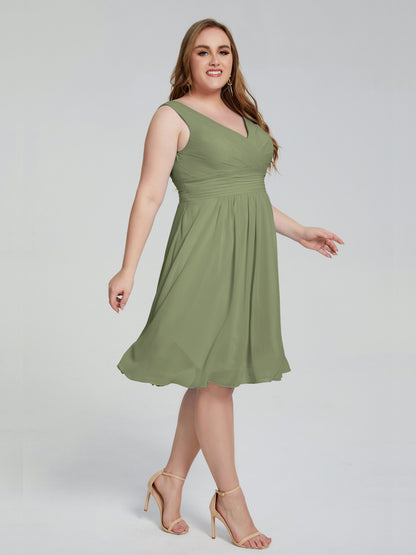 Callie V Neck Midi Mother Of The Bride Dresses With Pockets
