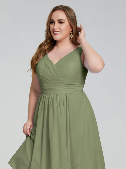 Callie V Neck Midi Mother Of The Bride Dresses With Pockets
