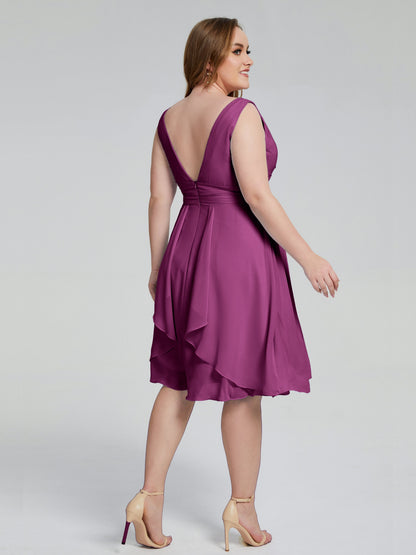 Callie V Neck Midi Mother Of The Bride Dresses With Pockets