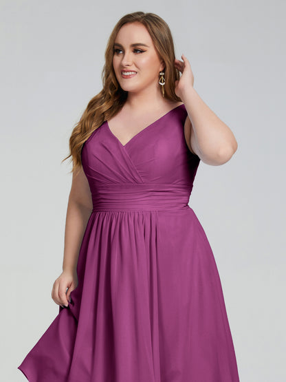 Callie V Neck Midi Mother Of The Bride Dresses With Pockets