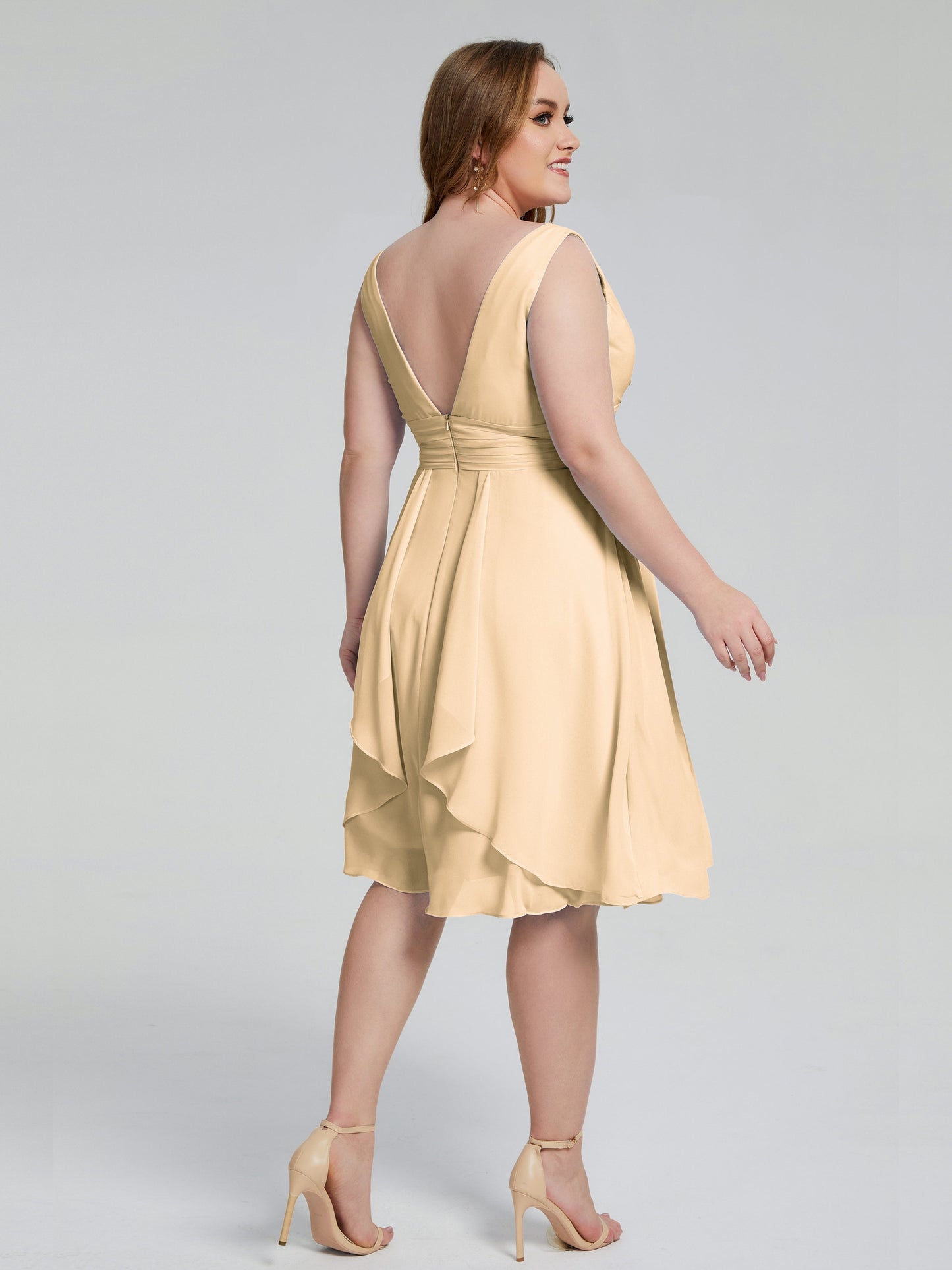 Callie V Neck Midi Mother Of The Bride Dresses With Pockets