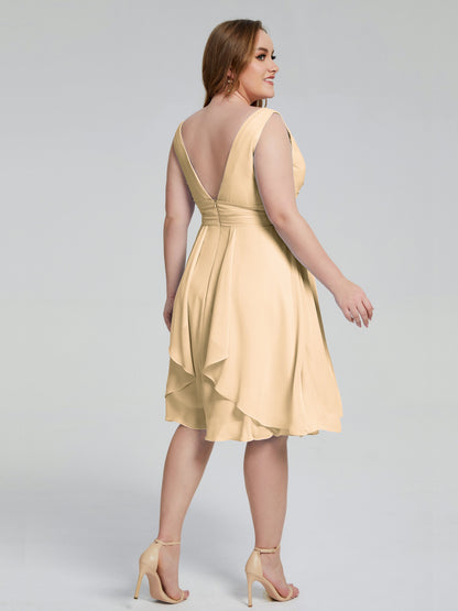 Callie V Neck Midi Mother Of The Bride Dresses With Pockets