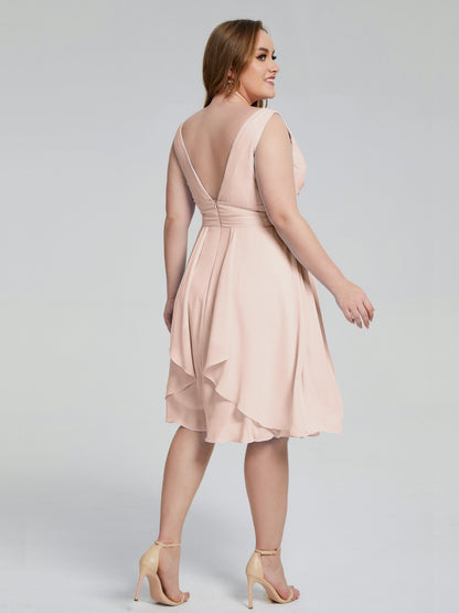 Callie V Neck Midi Mother Of The Bride Dresses With Pockets