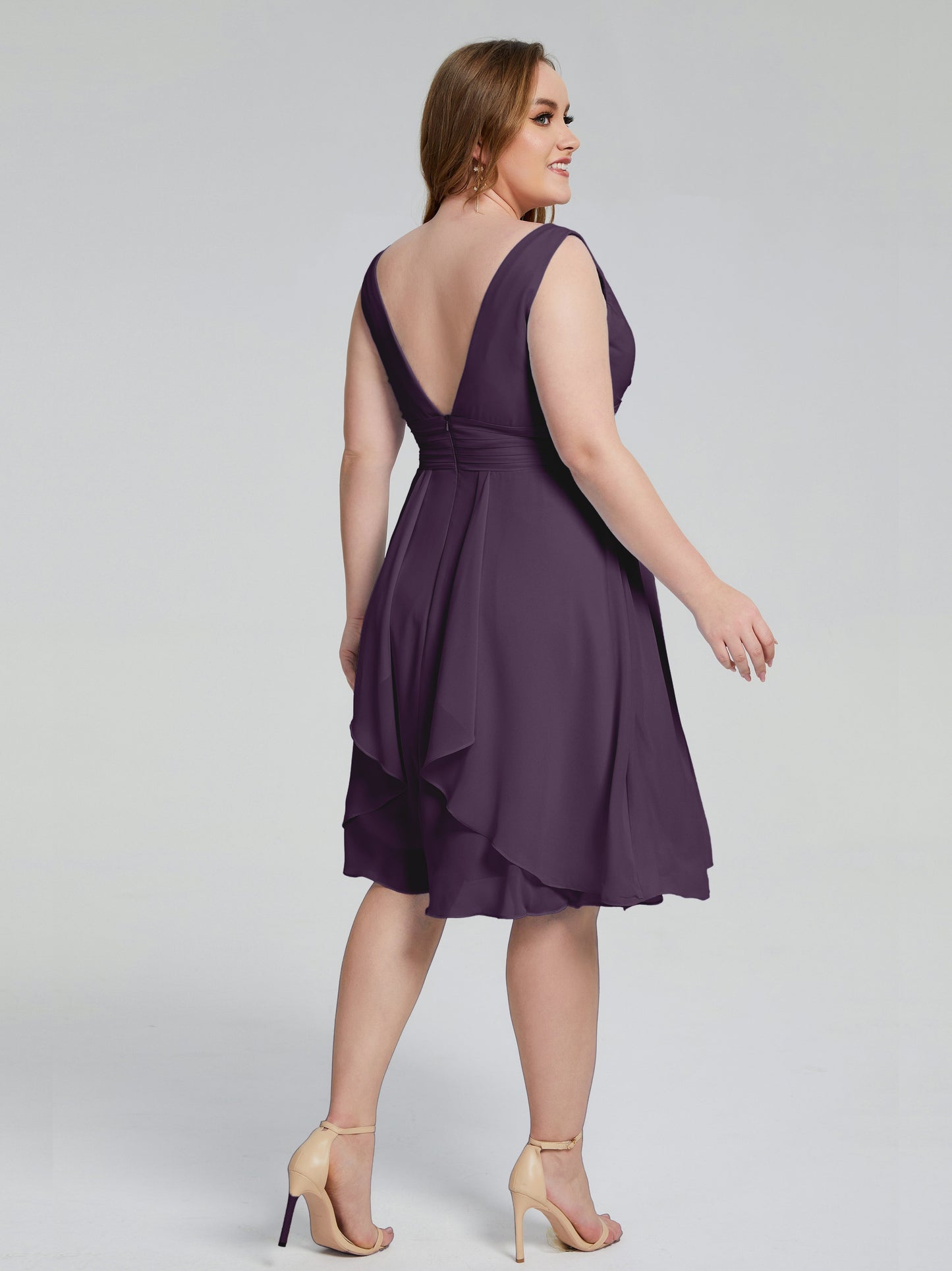 Callie V Neck Midi Mother Of The Bride Dresses With Pockets