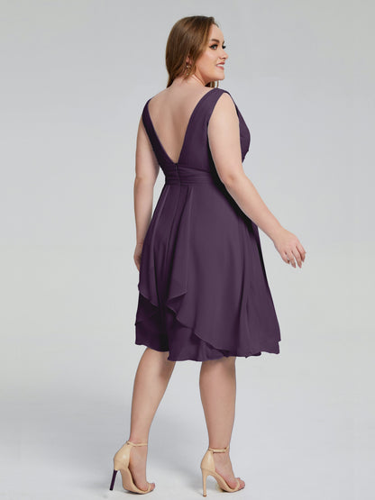 Callie V Neck Midi Mother Of The Bride Dresses With Pockets