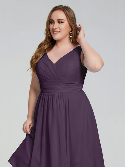 Callie V Neck Midi Mother Of The Bride Dresses With Pockets