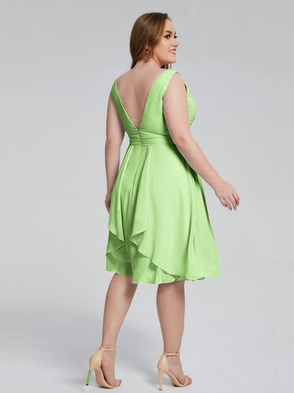 Callie V Neck Midi Mother Of The Bride Dresses With Pockets