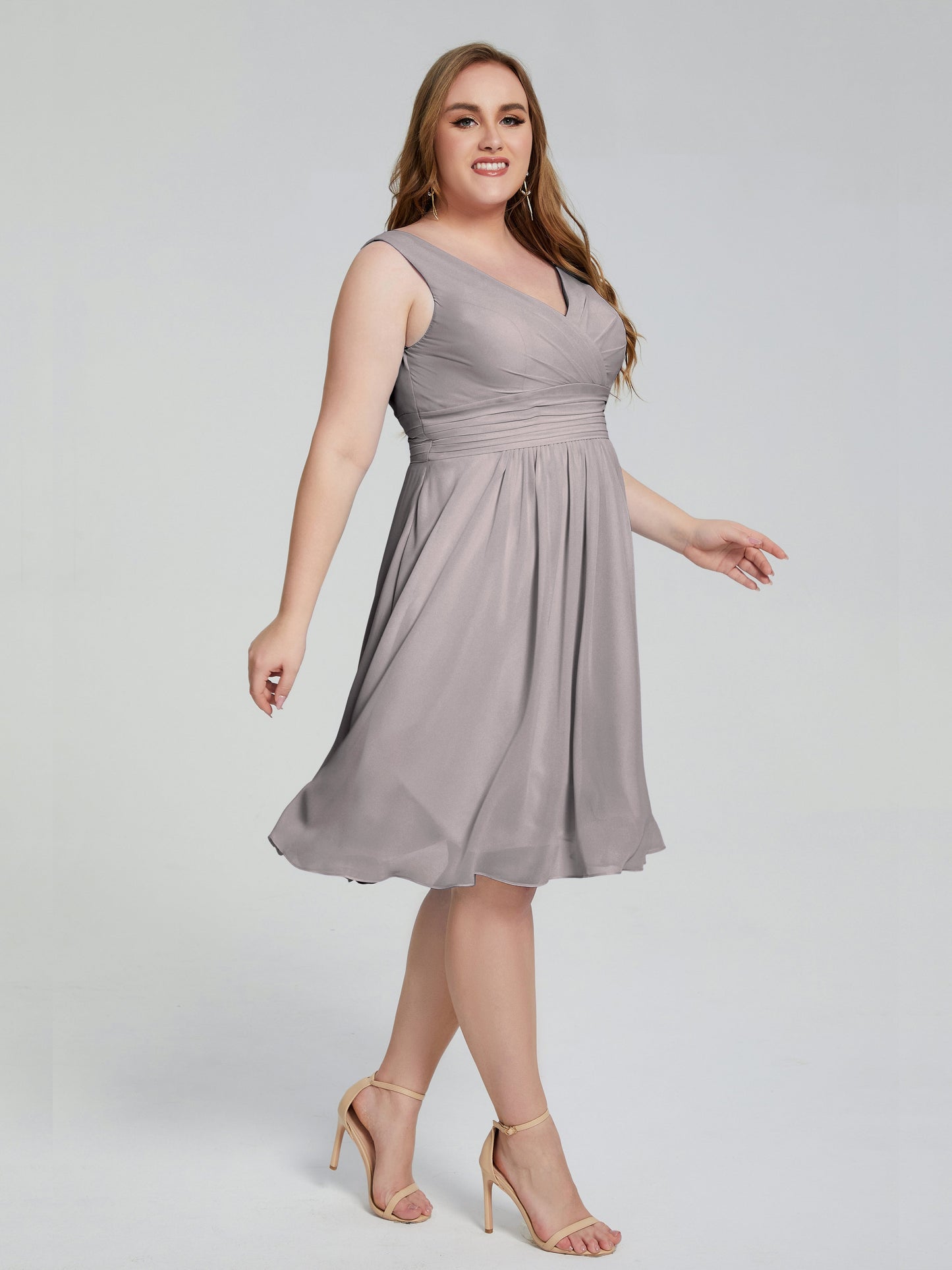 Callie V Neck Midi Mother Of The Bride Dresses With Pockets