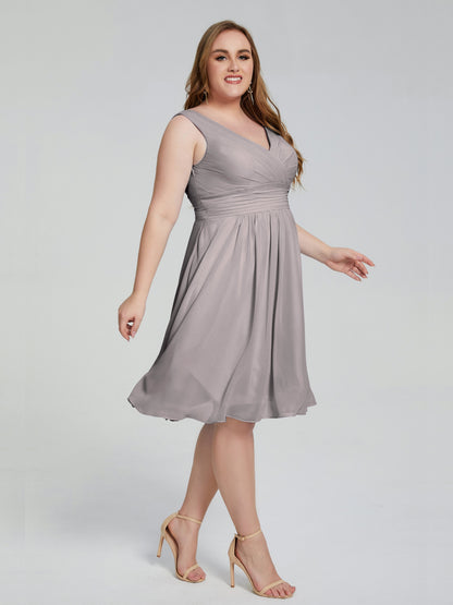 Callie V Neck Midi Mother Of The Bride Dresses With Pockets