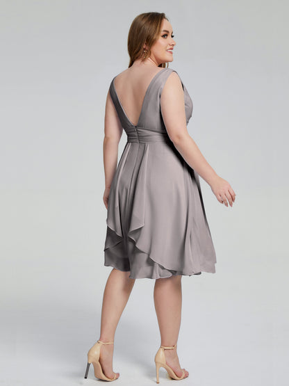 Callie V Neck Midi Mother Of The Bride Dresses With Pockets