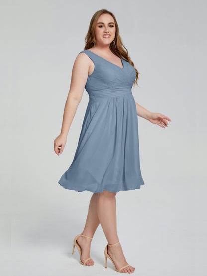 Callie V Neck Midi Mother Of The Bride Dresses With Pockets