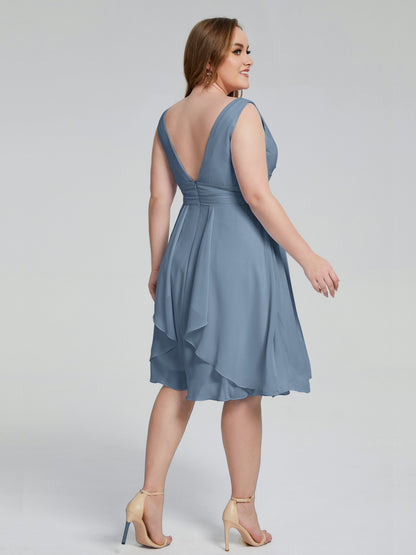 Callie V Neck Midi Mother Of The Bride Dresses With Pockets