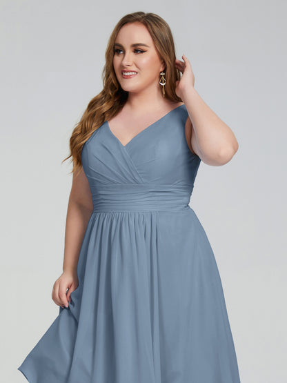 Callie V Neck Midi Mother Of The Bride Dresses With Pockets