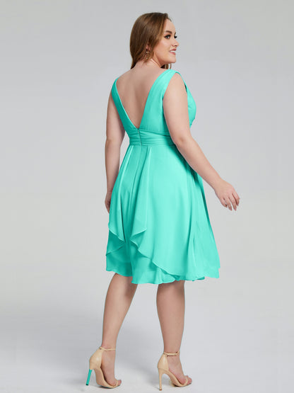 Callie V Neck Midi Mother Of The Bride Dresses With Pockets