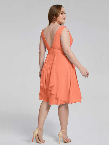Callie V Neck Midi Mother Of The Bride Dresses With Pockets