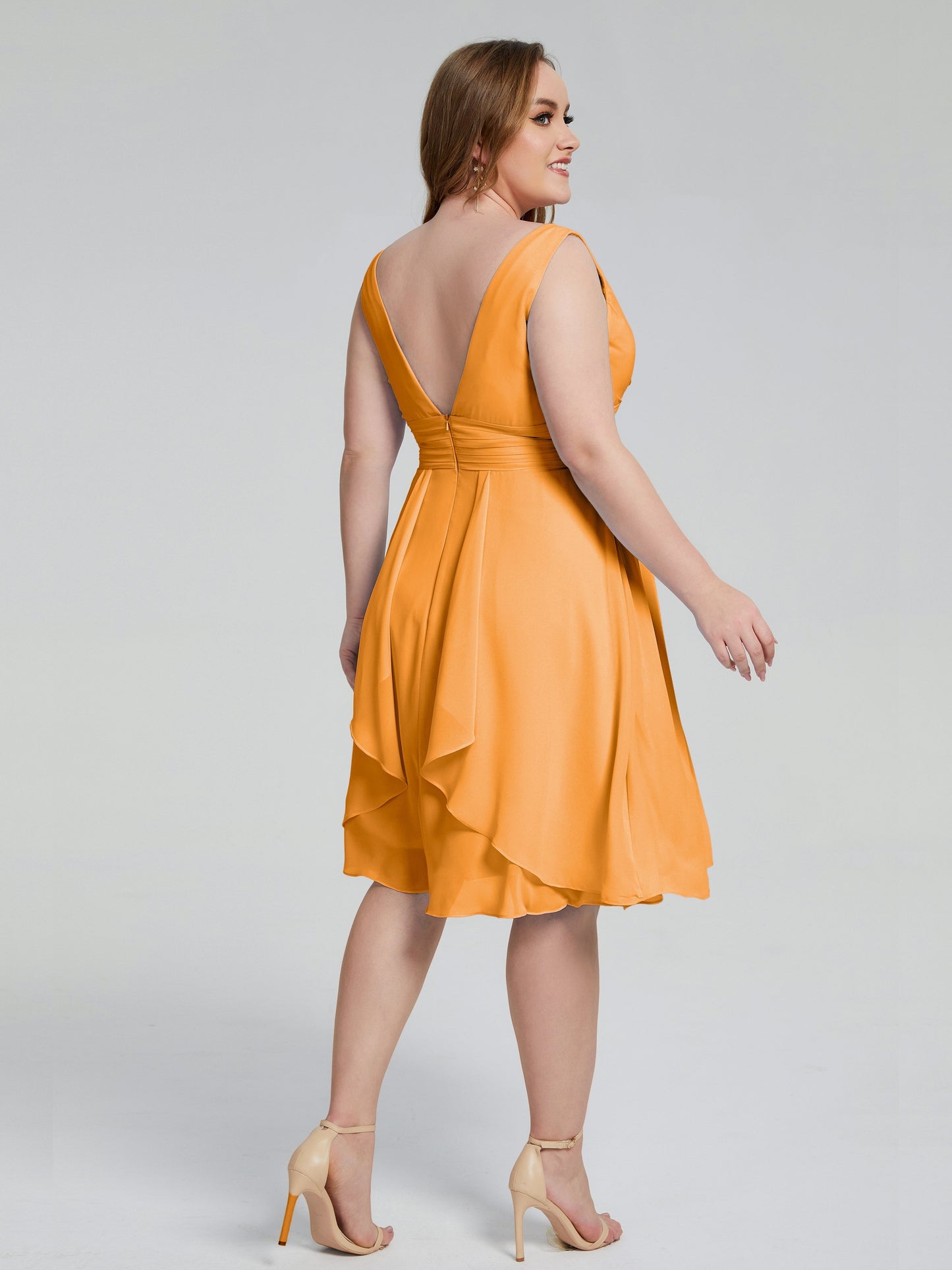 Callie V Neck Midi Mother Of The Bride Dresses With Pockets